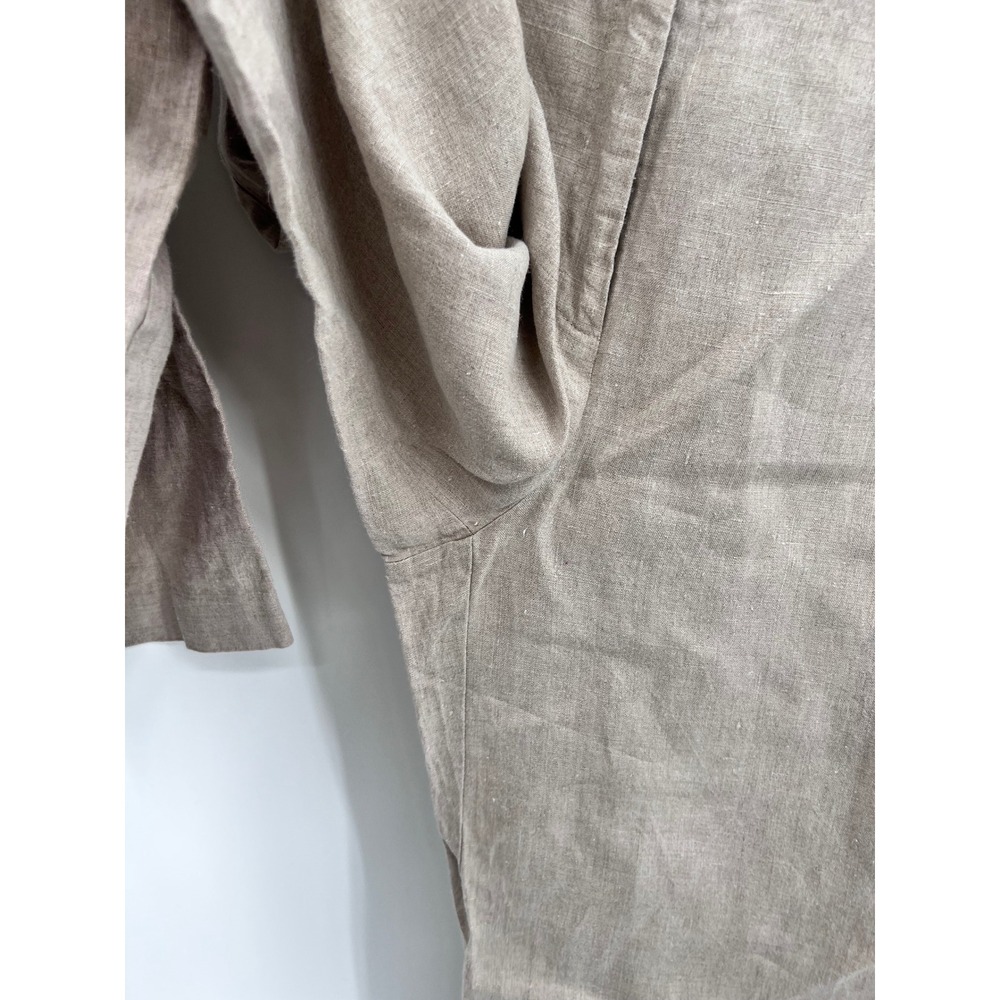 Richard Malcolm Vintage 70s 100% Irish Linen Wide Leg Pants Crochet Waist Sz 6 - Picture 4 of 11